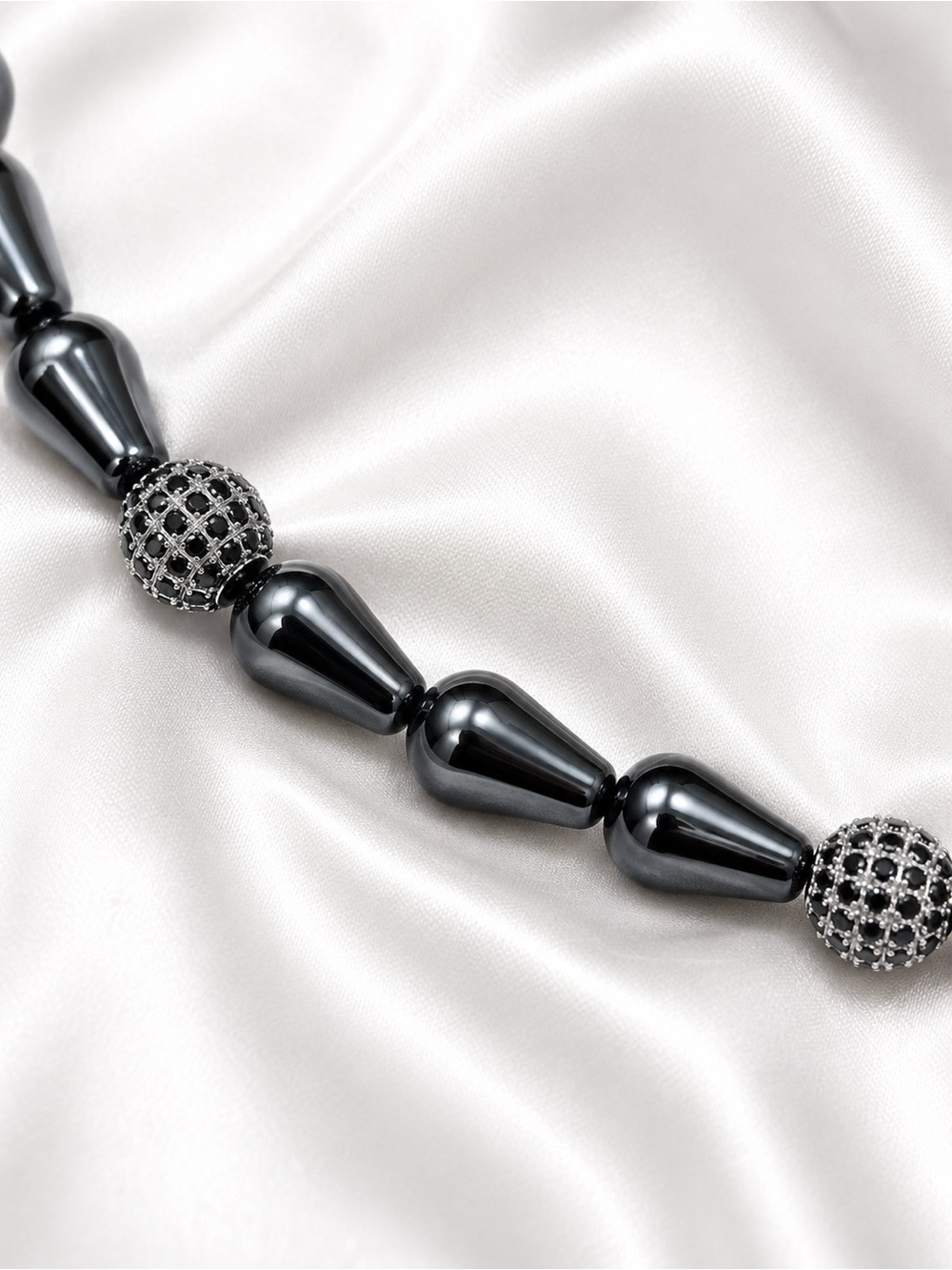 Hematite & Freshwater Pearl Necklace Art Jewelry NWT - Picture 9 of 9